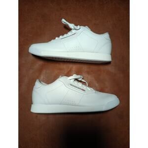 Reebok Princess White Leather Sneakers Women's Size 8